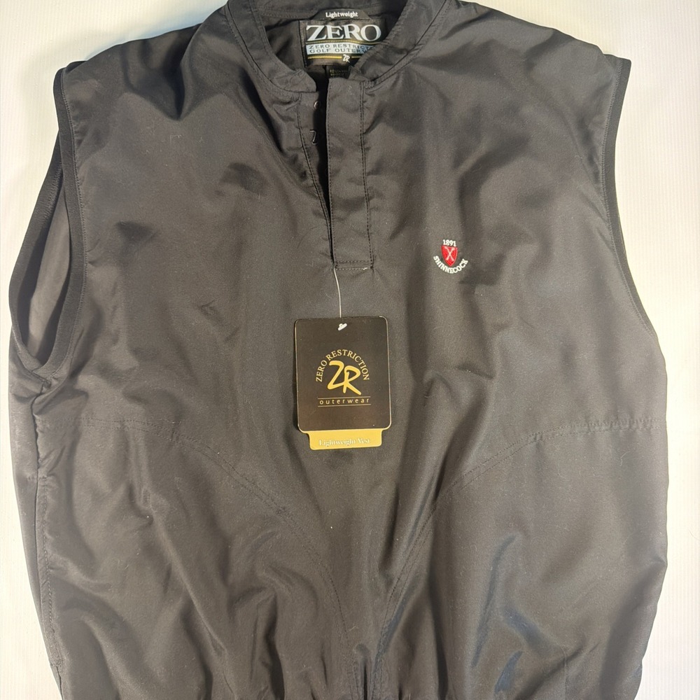 Zero Restriction Shinnecock Hills Golf Club Vest Men's L Black NWT